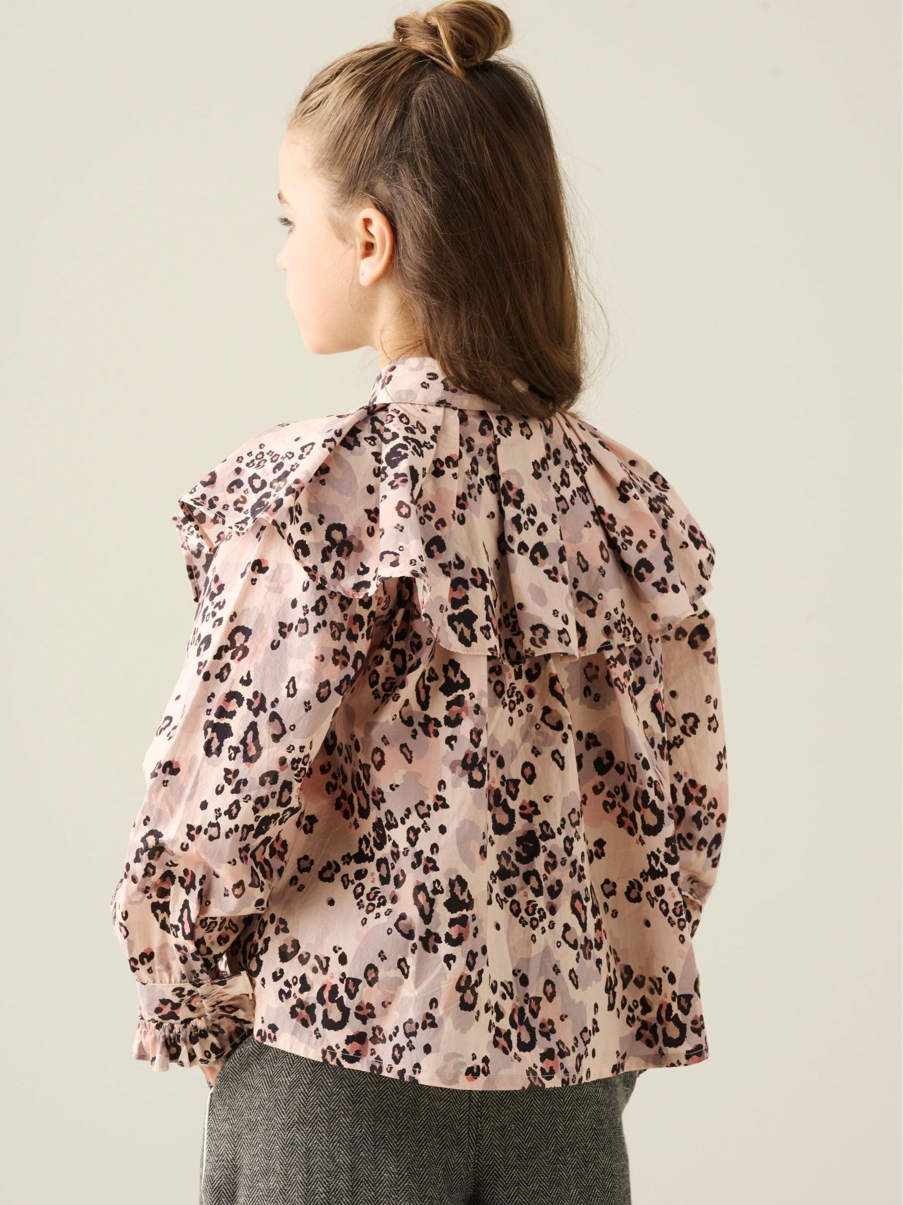 Dsiney Kidz - Angel & Rocket Brown Elle Cape Collar Animal Print Top image 2