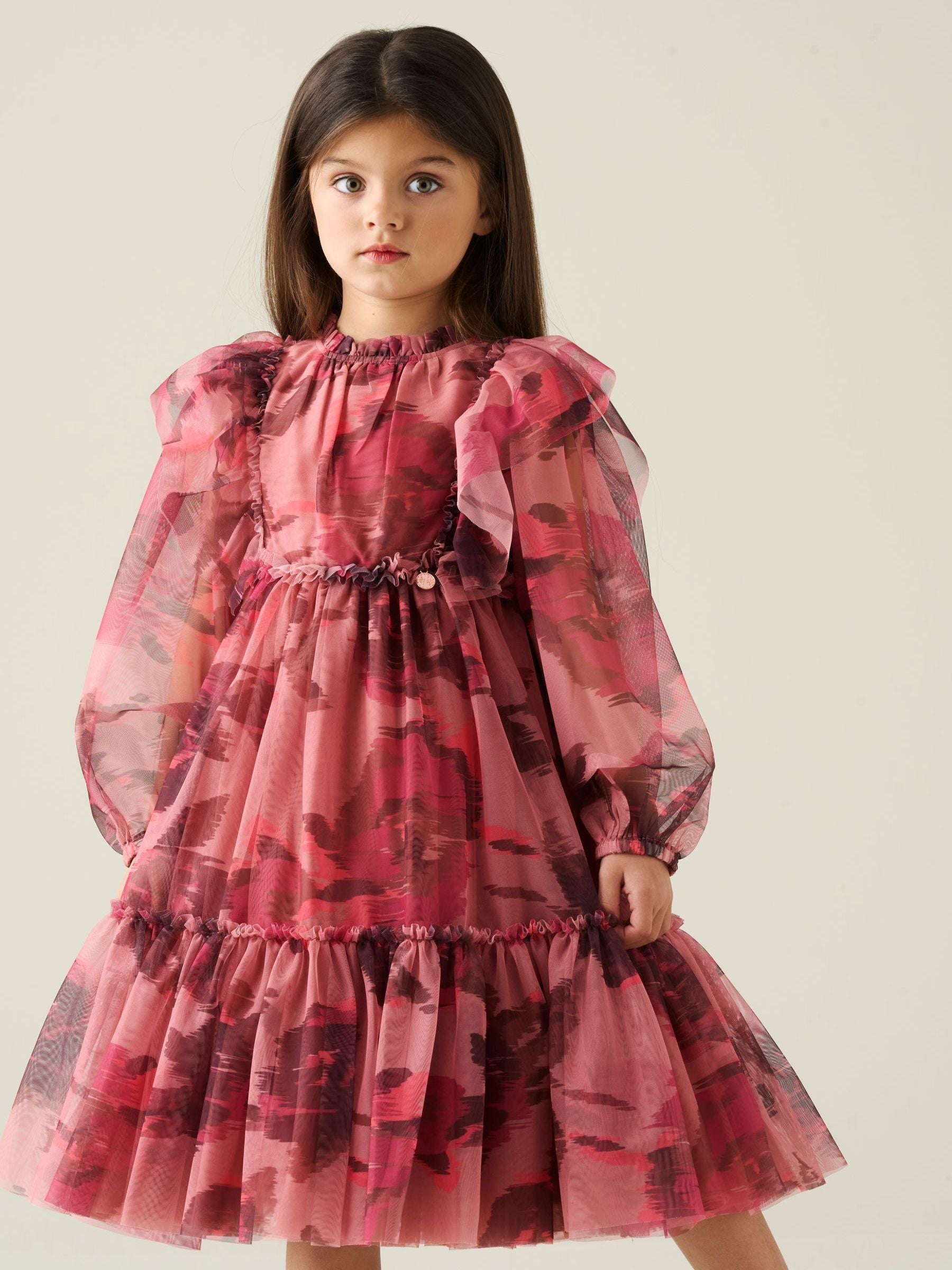 Dsiney Kidz - Angel & Rocket Pink Estella Tiered Mesh Dress image 1