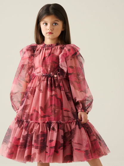Dsiney Kidz - Angel & Rocket Pink Estella Tiered Mesh Dress image 1