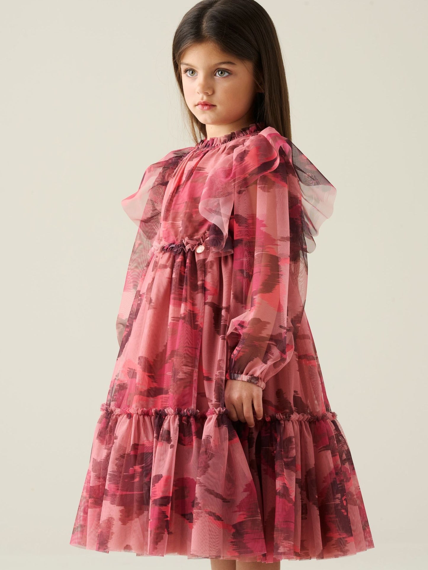 Dsiney Kidz - Angel & Rocket Pink Estella Tiered Mesh Dress image 4