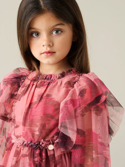 Dsiney Kidz - Angel & Rocket Pink Estella Tiered Mesh Dress image 6