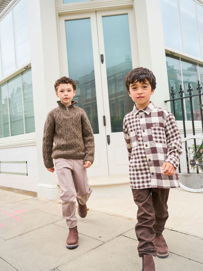 Dsiney Kidz - Angel & Rocket Brown Zayne Mixed Check Shirt image 2