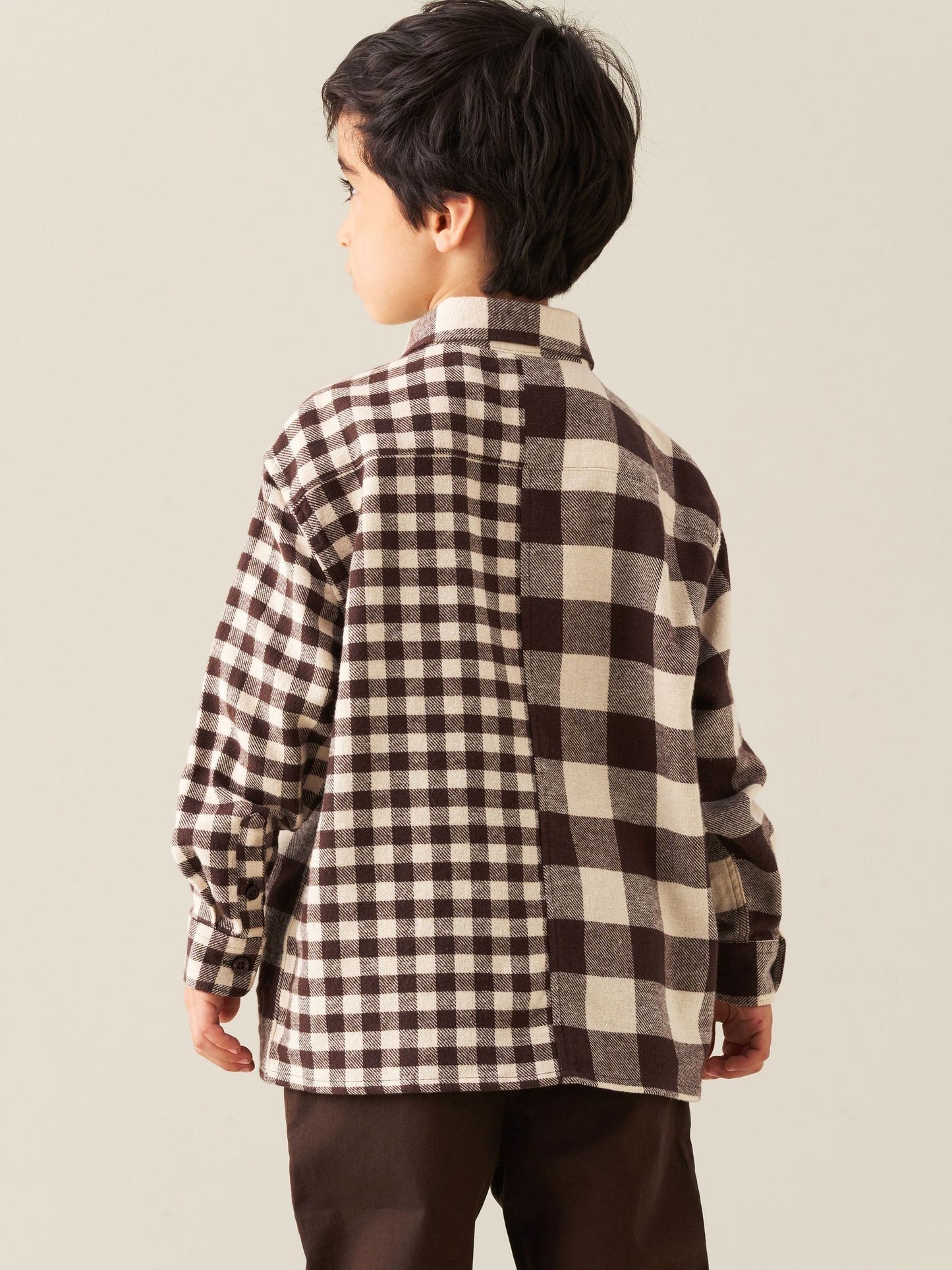 Dsiney Kidz - Angel & Rocket Brown Zayne Mixed Check Shirt image 7