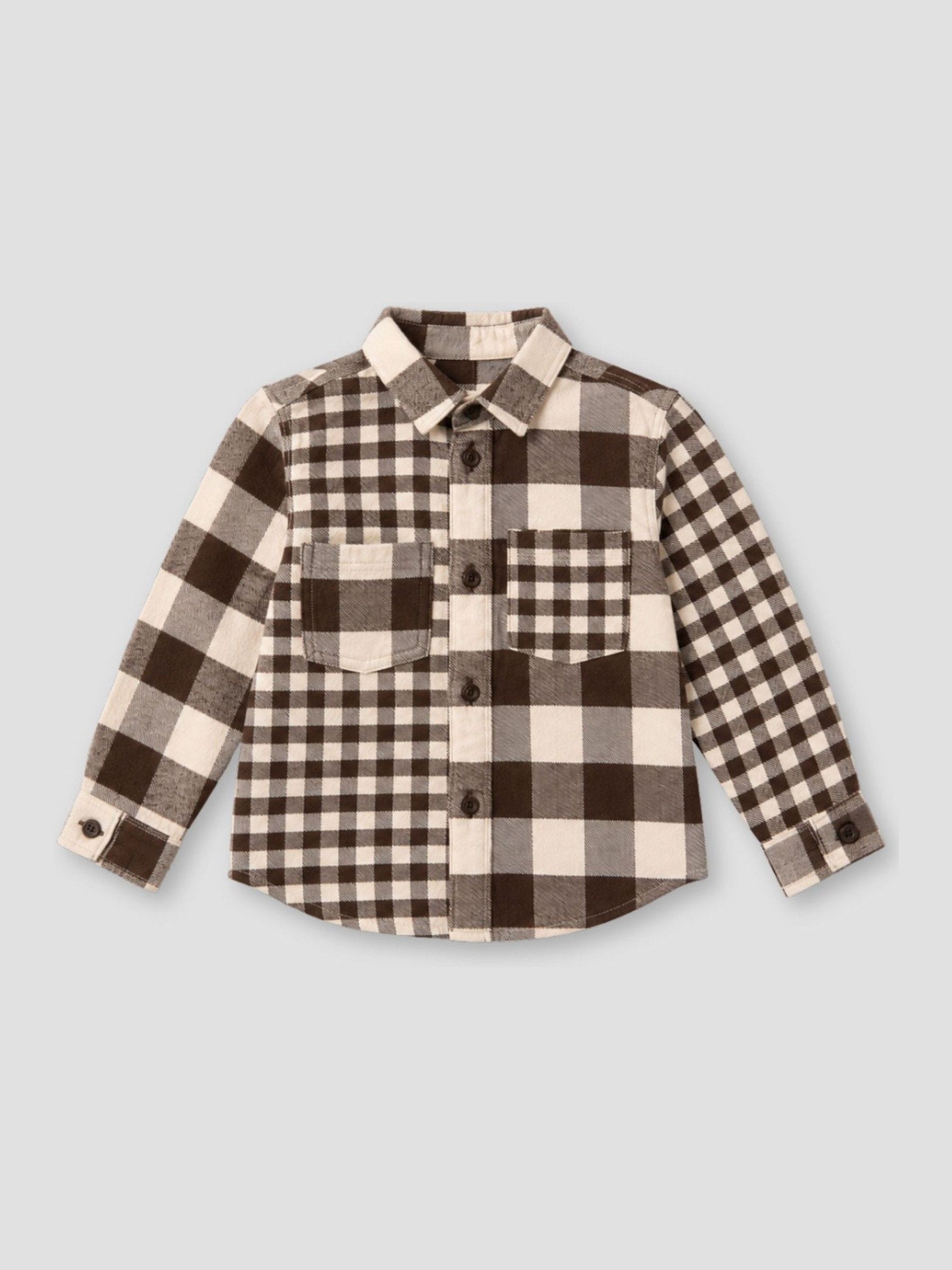 Dsiney Kidz - Angel & Rocket Brown Zayne Mixed Check Shirt image 9