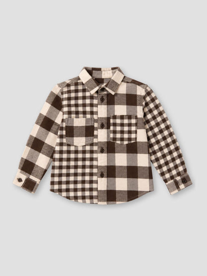 Dsiney Kidz - Angel & Rocket Brown Zayne Mixed Check Shirt image 9
