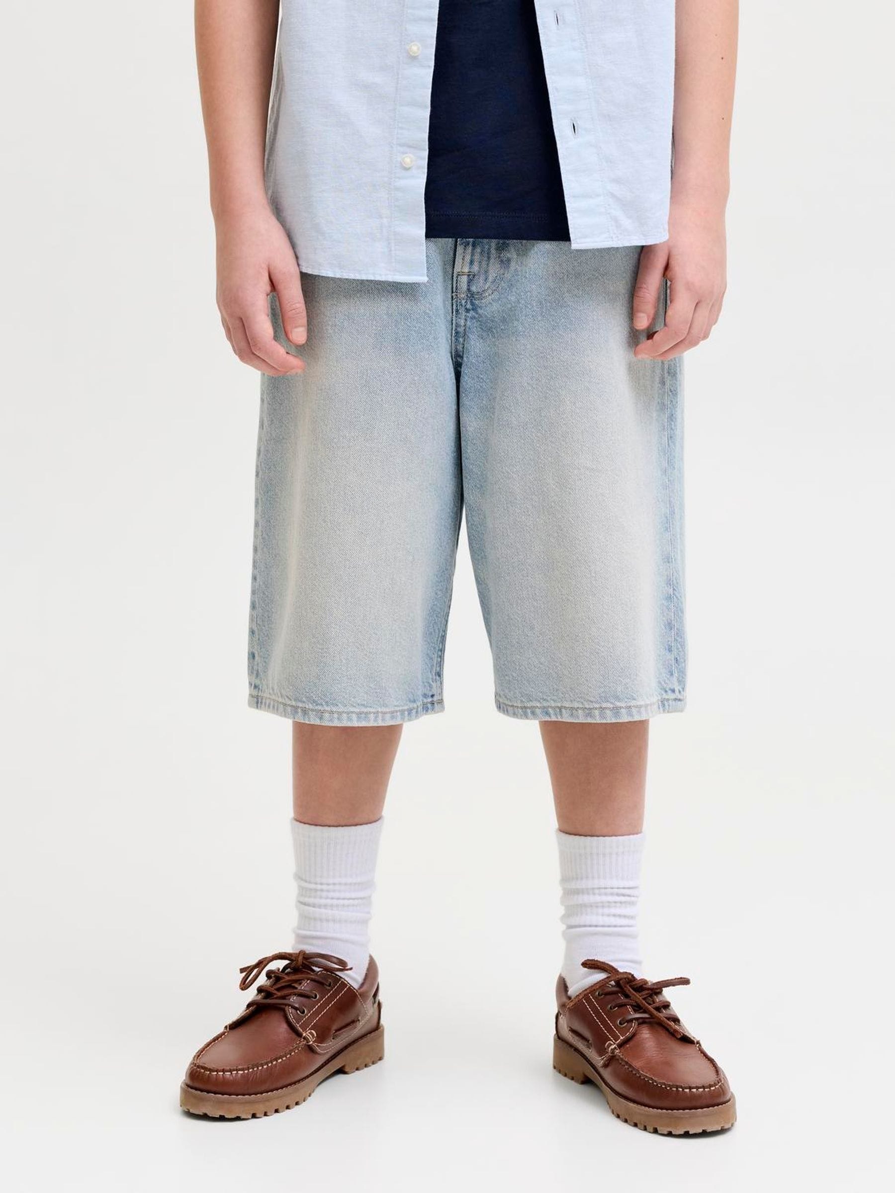 Dsiney Kidz - JACK & JONES Junior Blue Baggy Fit Ron Denim Shorts image 1