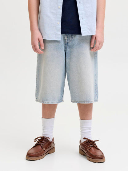 Dsiney Kidz - JACK & JONES Junior Blue Baggy Fit Ron Denim Shorts image 1