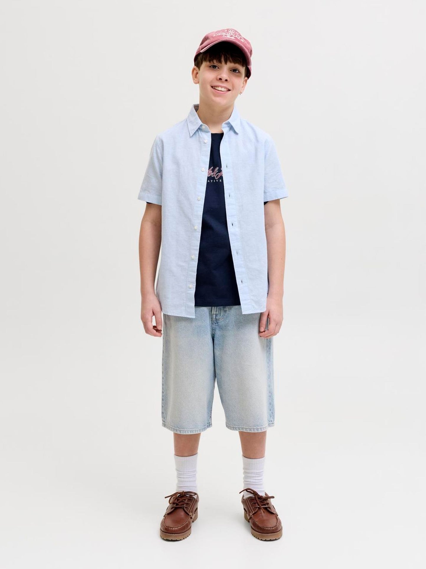 Dsiney Kidz - JACK & JONES Junior Blue Baggy Fit Ron Denim Shorts image 3