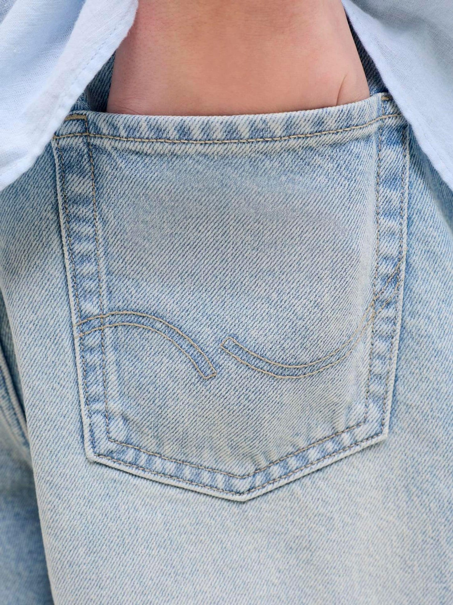 Dsiney Kidz - JACK & JONES Junior Blue Baggy Fit Ron Denim Shorts image 4
