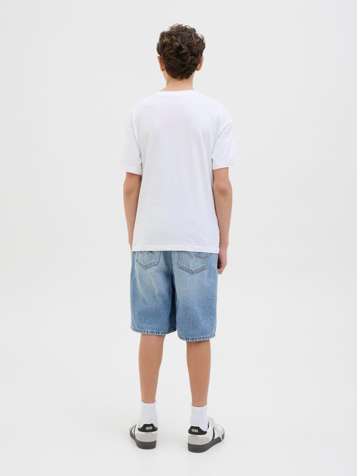 Dsiney Kidz - JACK & JONES Junior Mid Blue Loose Fit Tony Denim Shorts image 3