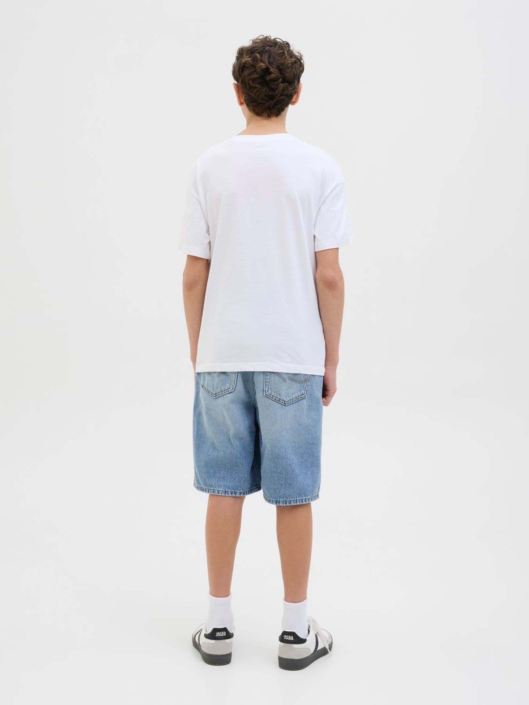Dsiney Kidz - JACK & JONES Junior Mid Blue Loose Fit Tony Denim Shorts image 3