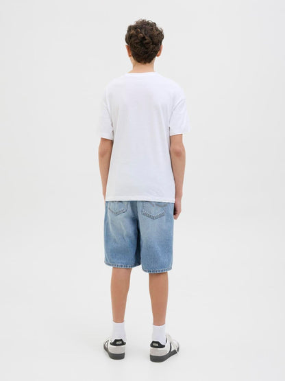 Dsiney Kidz - JACK & JONES Junior Mid Blue Loose Fit Tony Denim Shorts image 3