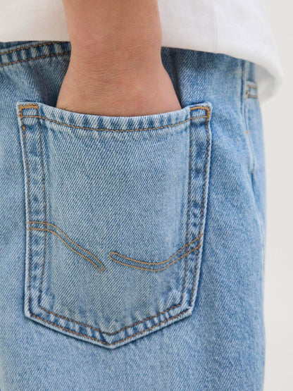 Dsiney Kidz - JACK & JONES Junior Mid Blue Loose Fit Tony Denim Shorts image 5