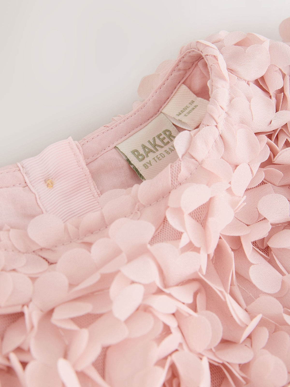 Dsiney Kidz - Baker by Ted Baker Pink 3D Textured Floral Mesh Godet Dress image 11