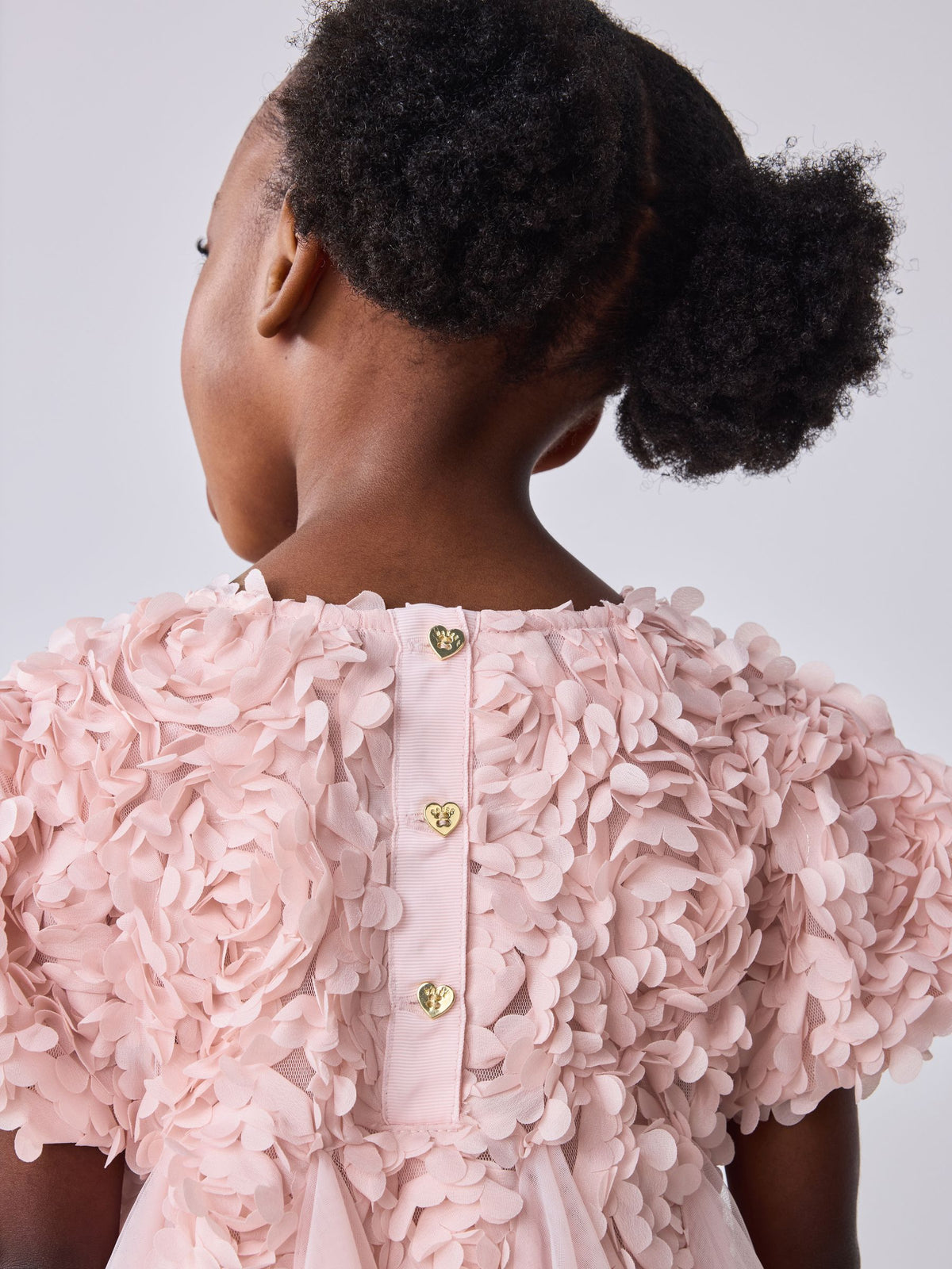 Dsiney Kidz - Baker by Ted Baker Pink 3D Textured Floral Mesh Godet Dress image 6