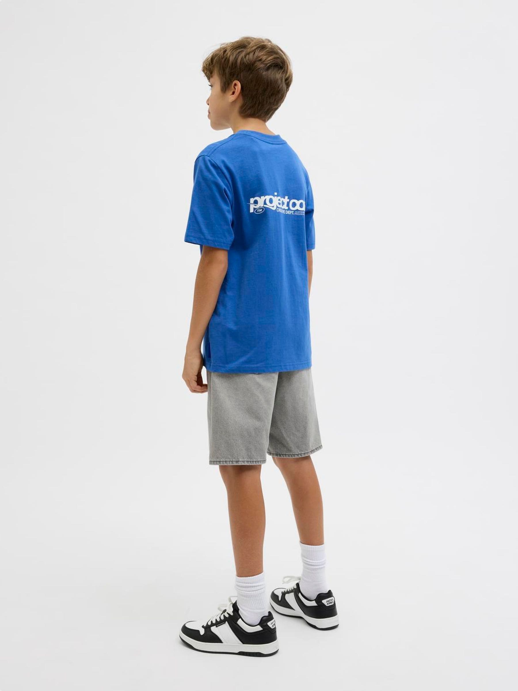Dsiney Kidz - JACK & JONES Junior Grey Loose Fit Tony Denim Shorts image 4