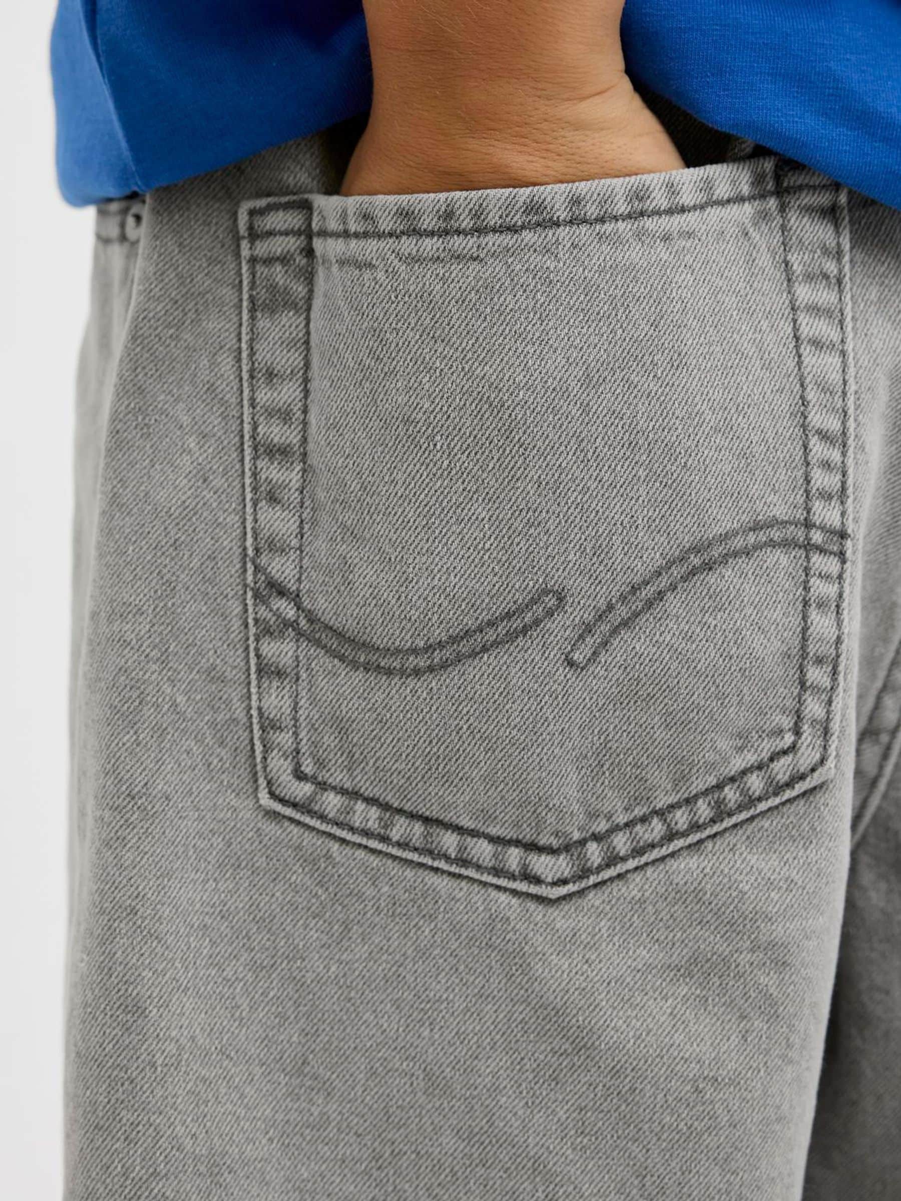 Dsiney Kidz - JACK & JONES Junior Grey Loose Fit Tony Denim Shorts image 5