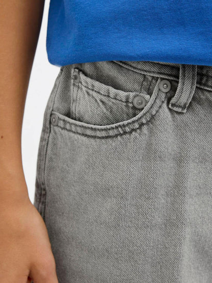 Dsiney Kidz - JACK & JONES Junior Grey Loose Fit Tony Denim Shorts image 6