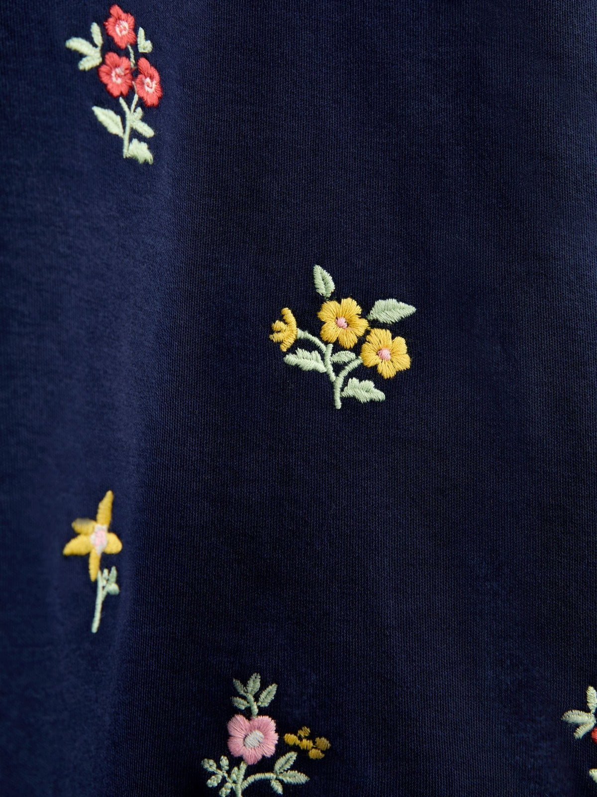 Dsiney Kidz - Jojo Maman Bébé Navy Blue Floral Embroidered Broderie Collar Top image 4