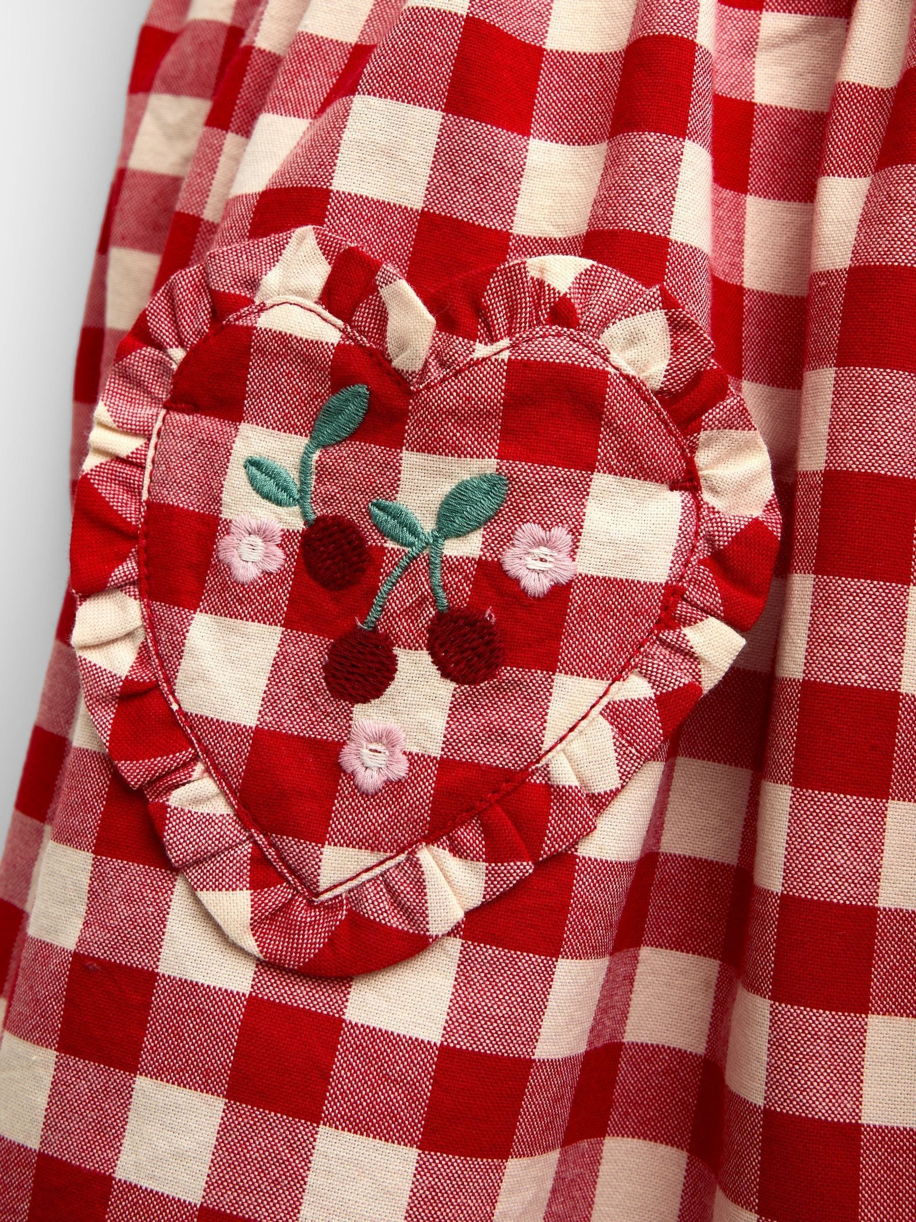 Dsiney Kidz - JoJo Maman Bébé Red Gingham Heart Pocket Dress image 4