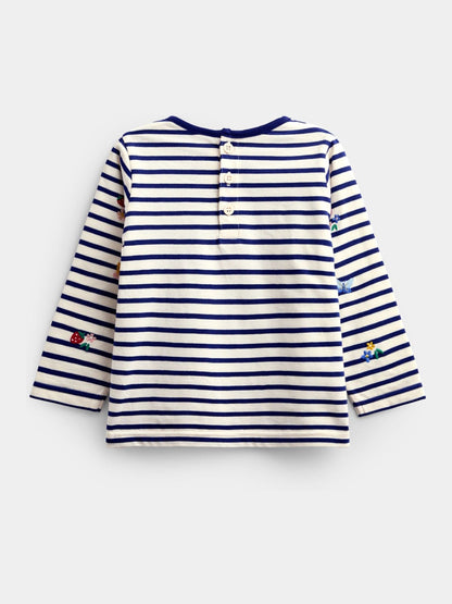 Dsiney Kidz - Jojo Maman Bébé Navy Blue Floral Embroidered Top image 3