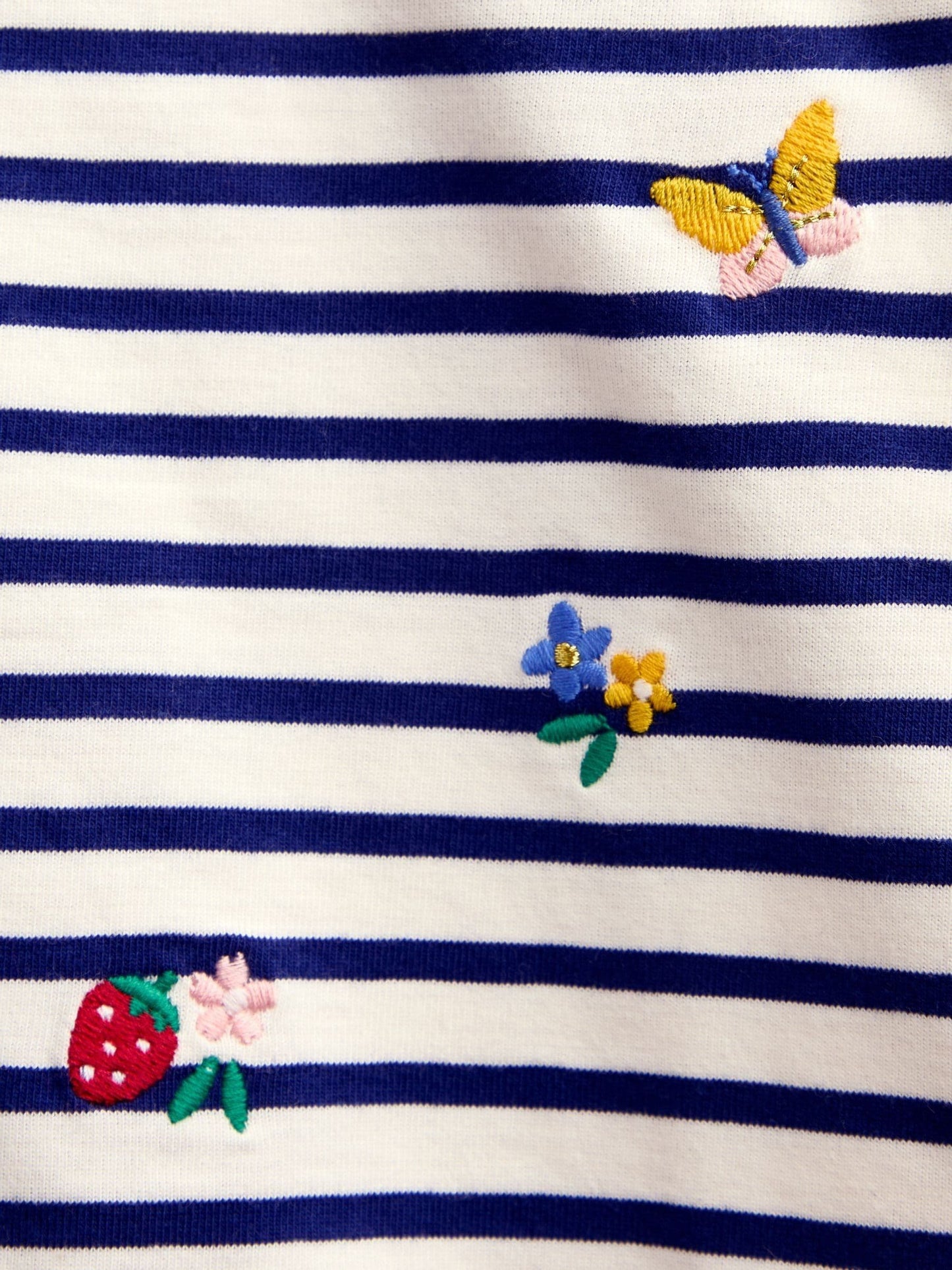 Dsiney Kidz - Jojo Maman Bébé Navy Blue Floral Embroidered Top image 5