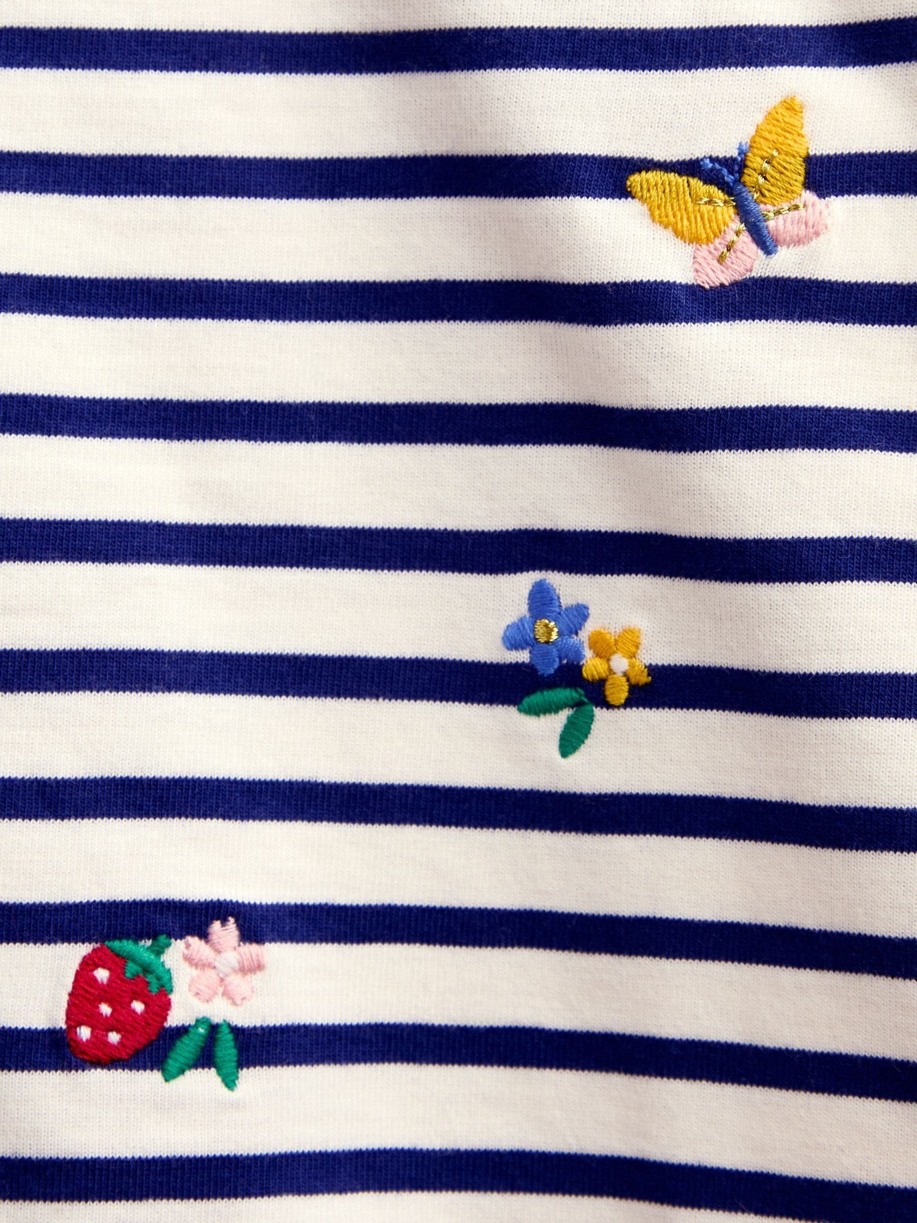 Dsiney Kidz - Jojo Maman Bébé Navy Blue Floral Embroidered Top image 5