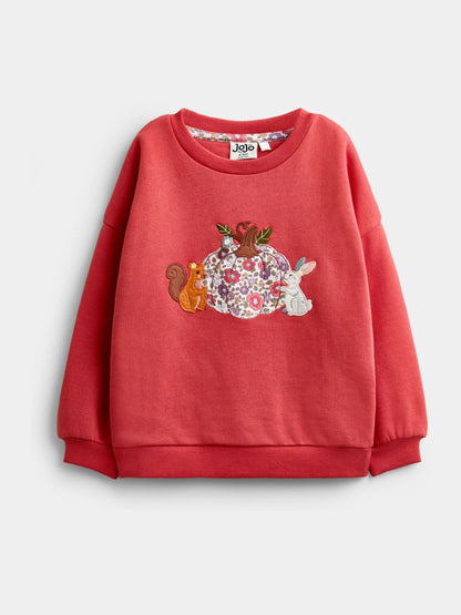 JoJo Maman Bébé Rust Orange Pumpkin Patch Friends Sweater & Leggings Set - image 2
