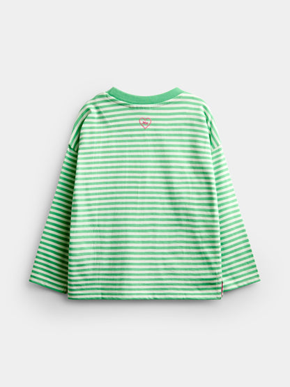 Dsiney Kidz - JoJo Maman Bébé Green Stripe Dog Appliqué Long Sleeve Top image 5