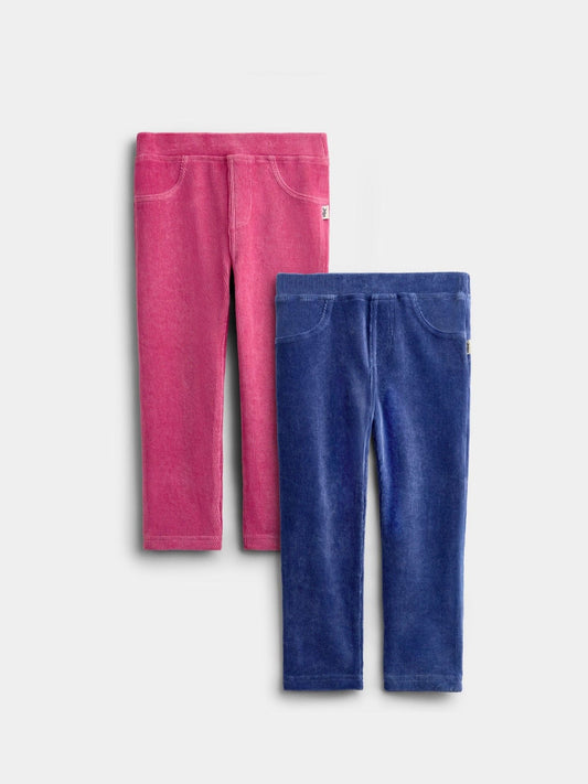 Dsiney Kidz - JoJo Maman Bébé Rose Pink 2-Pack Jersey Cord Leggings image 1