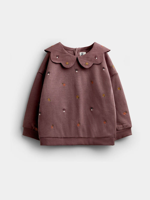 JoJo Maman Bébé Mid Purple Woodland Embroidered Collar Sweatshirt - image 1
