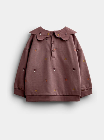 JoJo Maman Bébé Mid Purple Woodland Embroidered Collar Sweatshirt - image 2