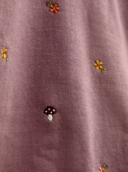 JoJo Maman Bébé Mid Purple Woodland Embroidered Collar Sweatshirt - image 4
