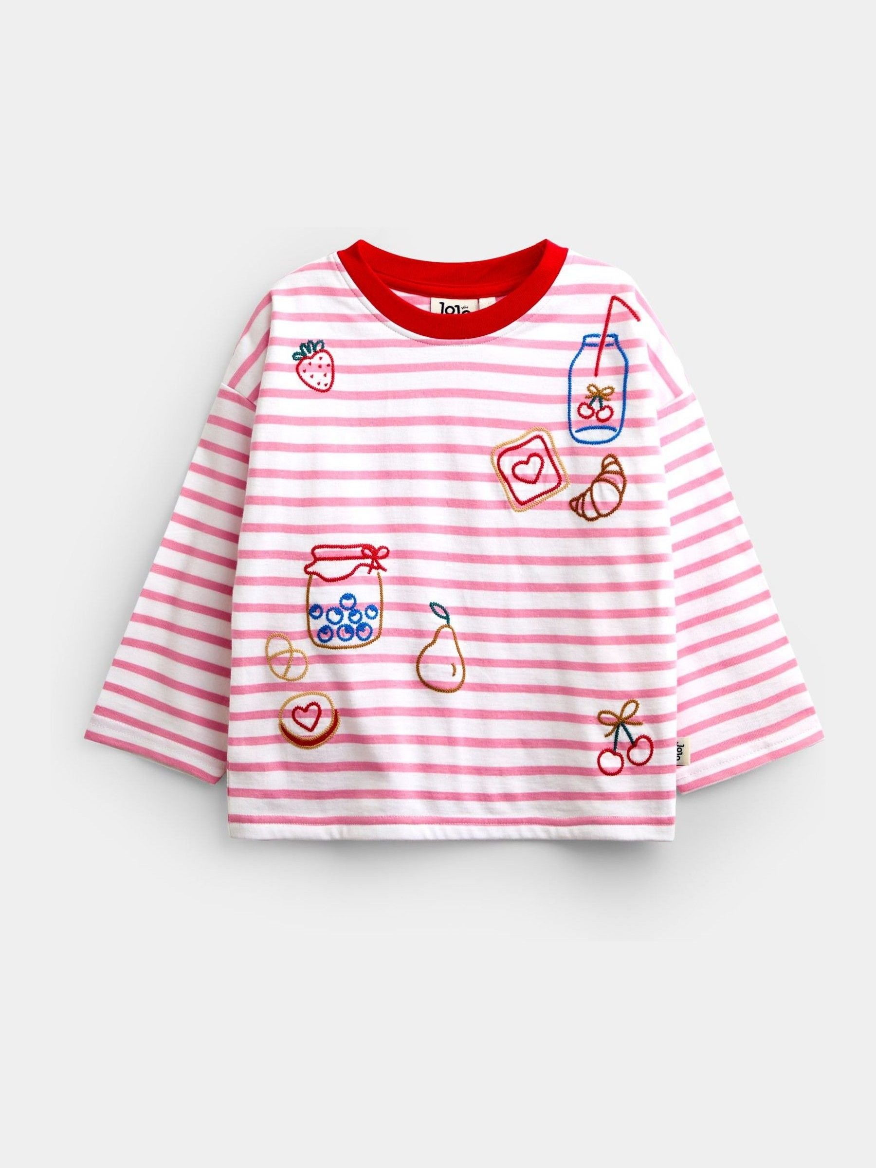 Dsiney Kidz - Jojo Maman Bébé Pink Breakfast Embroidered Top image 1