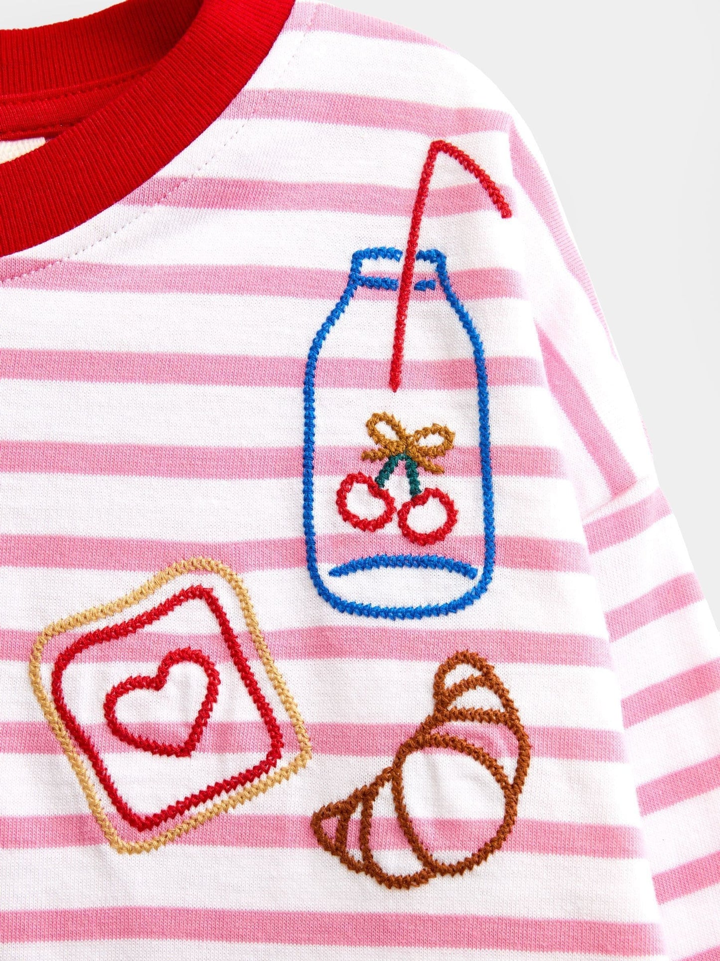 Dsiney Kidz - Jojo Maman Bébé Pink Breakfast Embroidered Top image 3