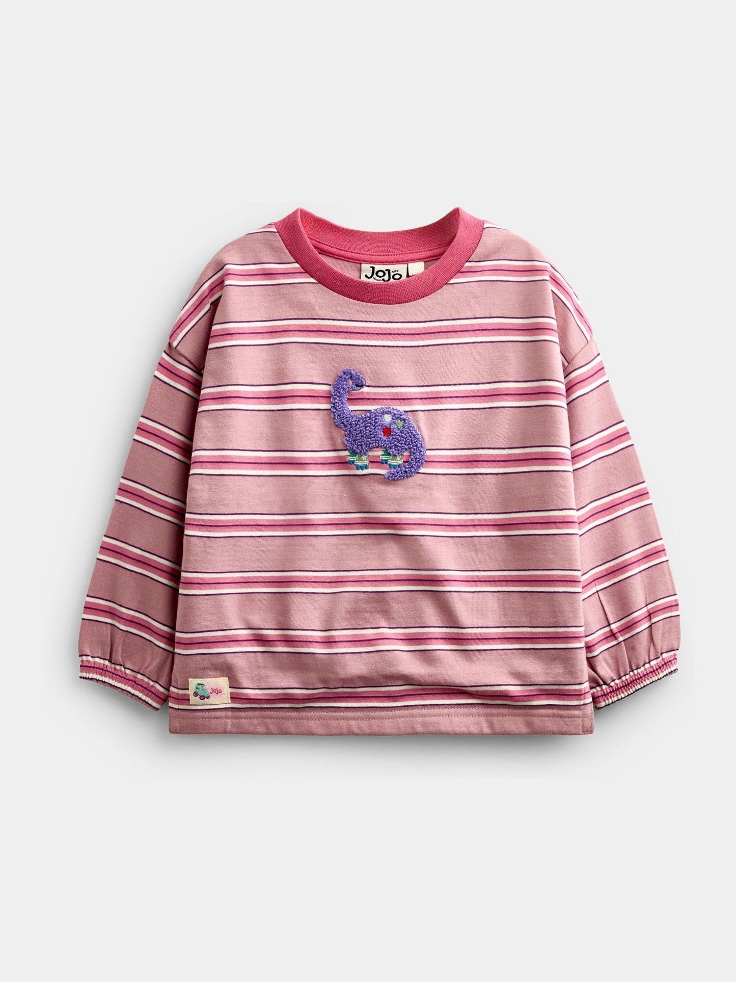 Dsiney Kidz - Jojo Maman Bébé Pink Stripe Dino Appliqué Top image 1