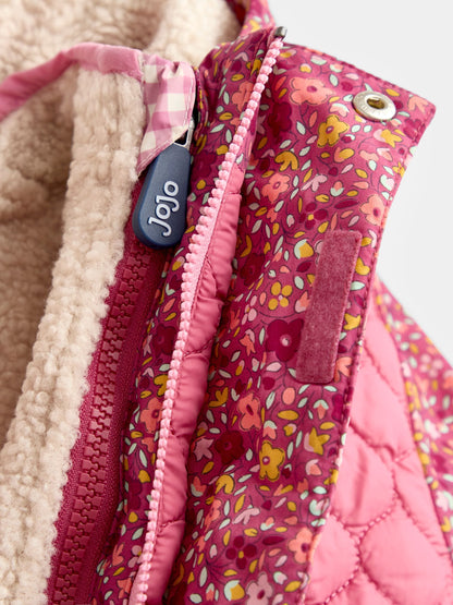 JoJo Maman Bébé Pink Ditsy 4-In-1 Jacket - image 9