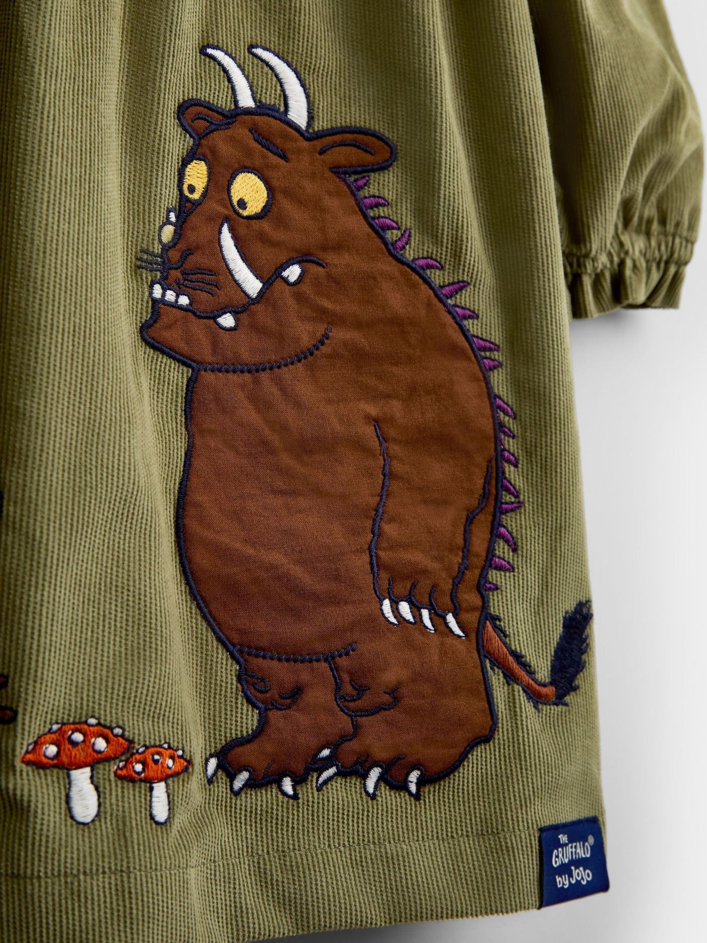 Dsiney Kidz - Jojo Maman Bébé Khaki Green The Gruffalo Appliqué Collar Dress image 3