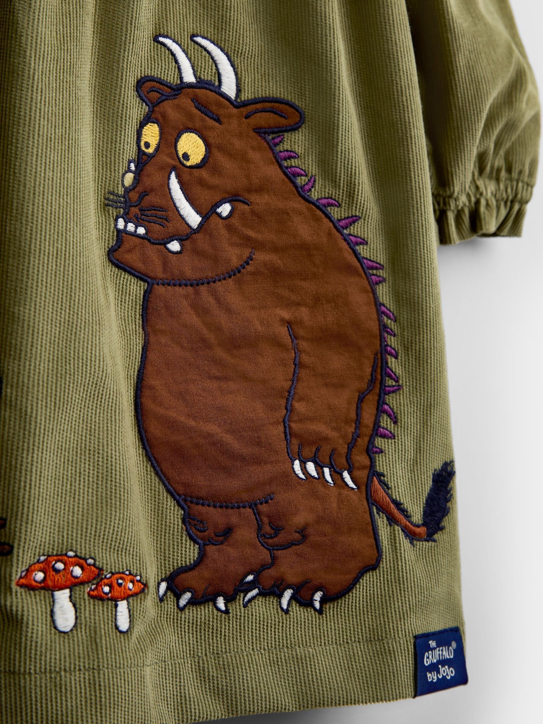Dsiney Kidz - Jojo Maman Bébé Khaki Green The Gruffalo Appliqué Collar Dress image 3