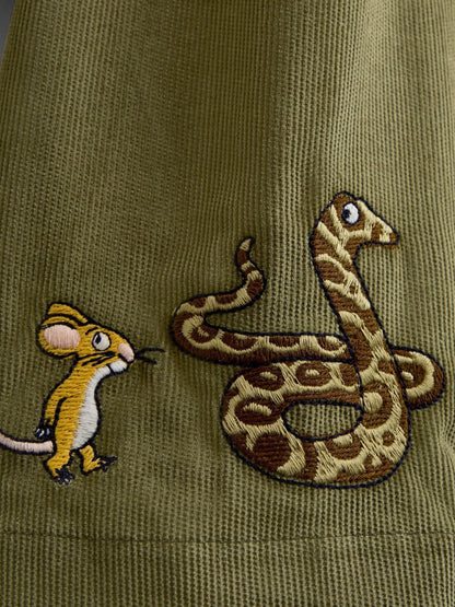 Dsiney Kidz - Jojo Maman Bébé Khaki Green The Gruffalo Appliqué Collar Dress image 4