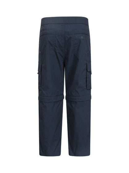 Mountain Warehouse Blue Active Kids Quick Drying Zip Off Trousers image 3
