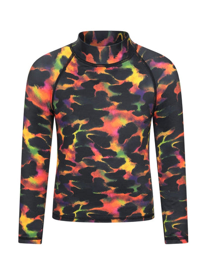 Mountain Warehouse Red Long Sleeved Printed Kids Rash Vest image 1