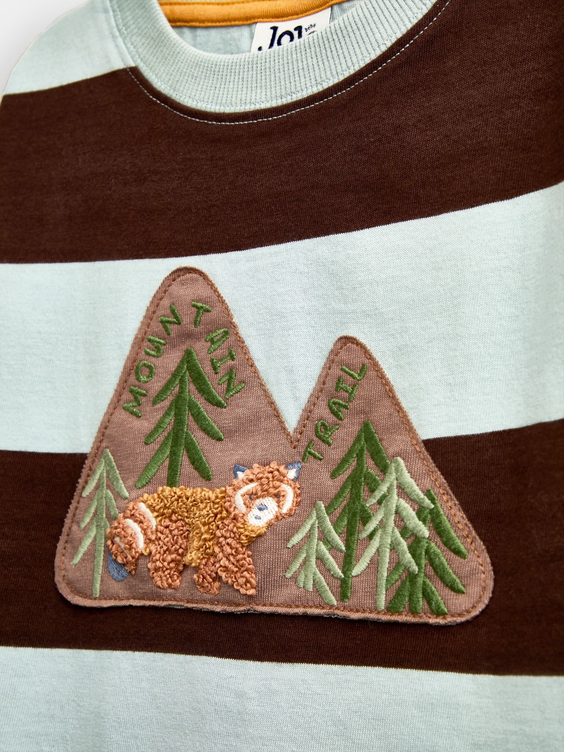 Dsiney Kidz - JoJo Maman Bébé Blue & Brown Panda Appliqué Top image 4