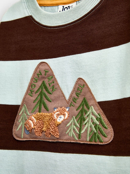 Dsiney Kidz - JoJo Maman Bébé Blue & Brown Panda Appliqué Top image 4