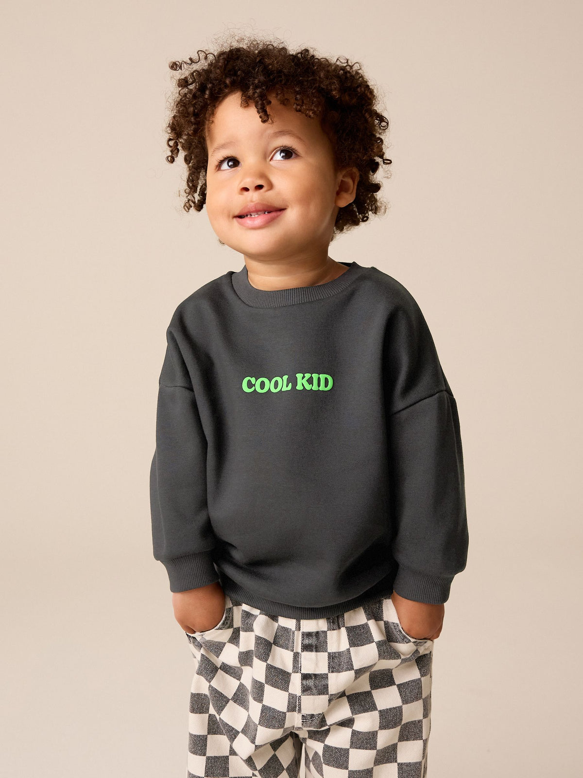 Charcoal Grey Cool Kid Printed Crew Neck Sweat Top (3mths-7yrs) - image 6