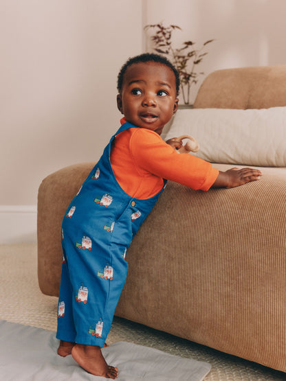 Dsiney Kidz - Blue/Red Milk Truck Baby Twill Dungarees and Bodysuit Set (0mths-2yrs) image 2