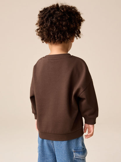Chocolate Brown Ramen Printed Crew Neck Sweat Top (3mths-7yrs) - image 3