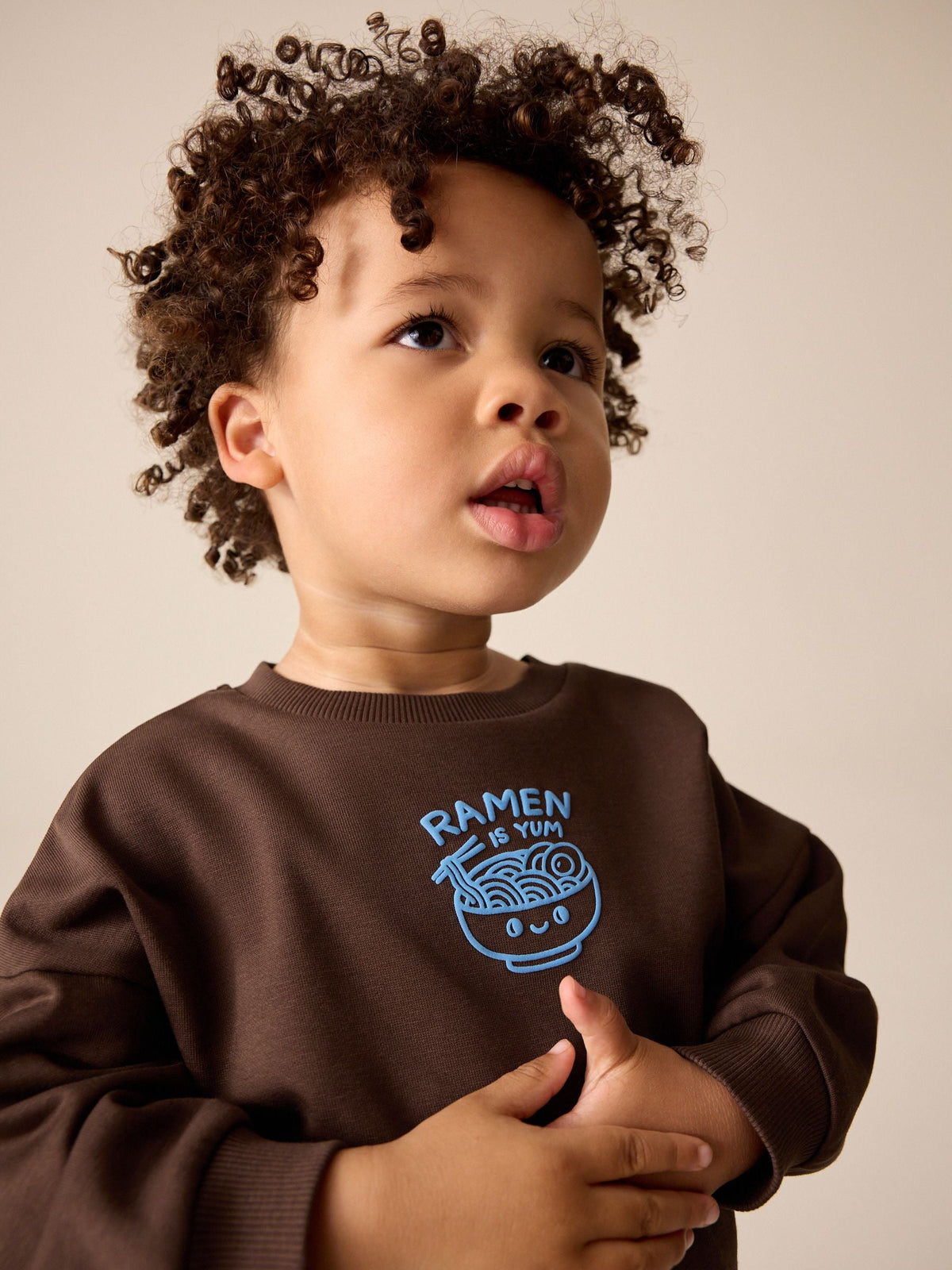 Chocolate Brown Ramen Printed Crew Neck Sweat Top (3mths-7yrs) - image 4