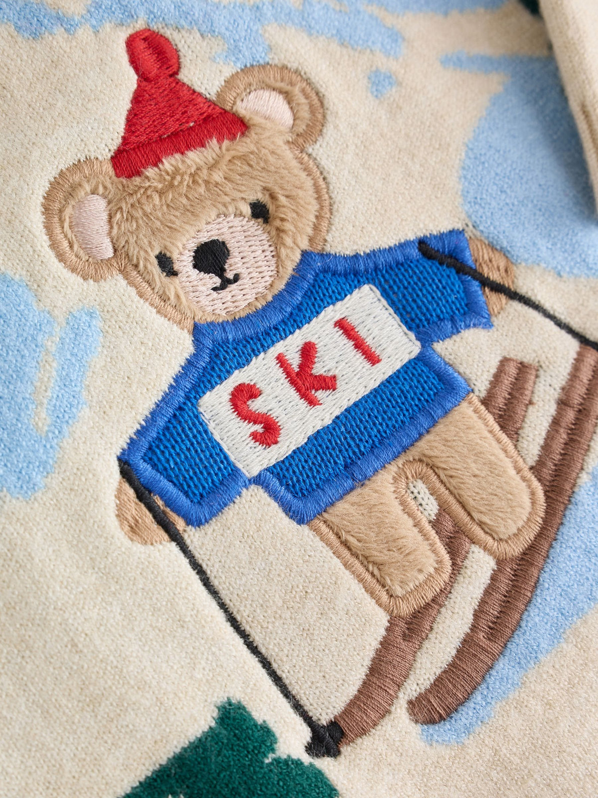 Neutral/Red Bear Ski Scene Baby Knitted Jumper and Leggings Set (0mths-2yrs) - image 9