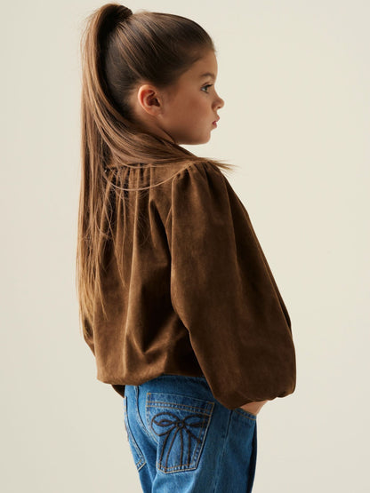 Dsiney Kidz - Angel & Rocket Brown Maia Suedette Balloon Hem Blouson Jacket image 2